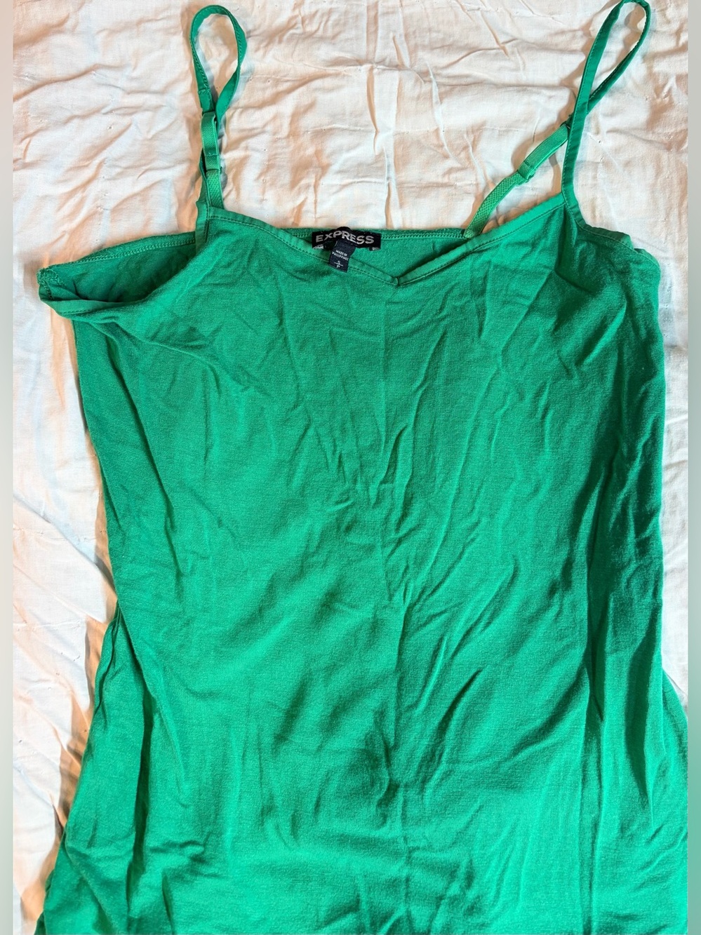 Express Green Slim Camisole with Adjustable Straps
